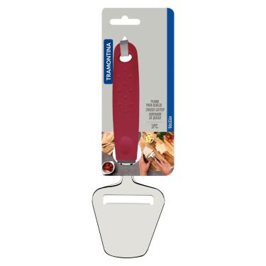 Imagem de Cortador de Queijo Utilità Fatiador Aço Inox Cabo Polipropileno Cozinha Vermelho Tramontina