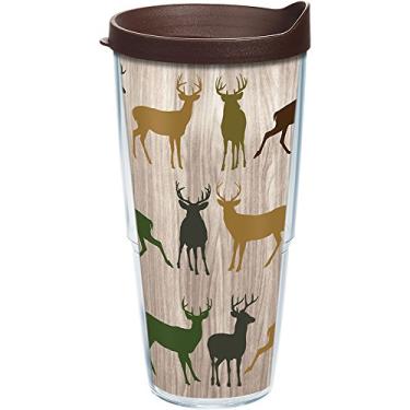 Imagem de Tervis Copo isolado de parede dupla com vários veados feito nos EUA, 680 g, transparente