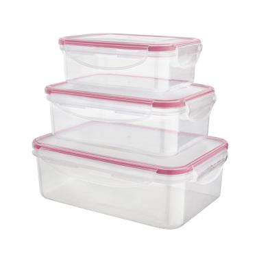 Imagem de Conjunto de Potes Herméticos Retangulares Euro Home PLA3697-VM em Polipropileno – 3 Peças