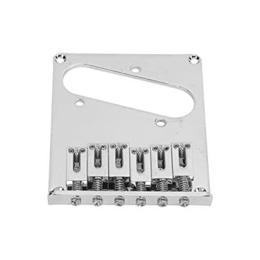 Imagem de Pontes de sela, ponte de guitarra fixa de metal brilhante resistente a arranhões, leve com parafusos e chave inglesa para guitarras elétricas TL
