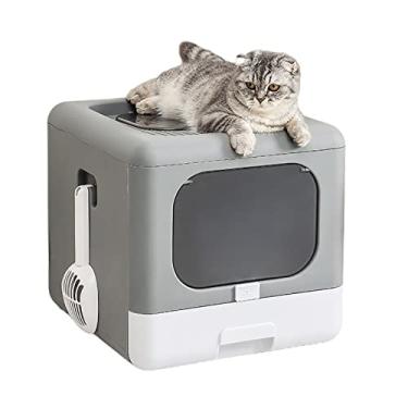 Caixa de areia com gaveta para gatos cinza em Promoção na Americanas