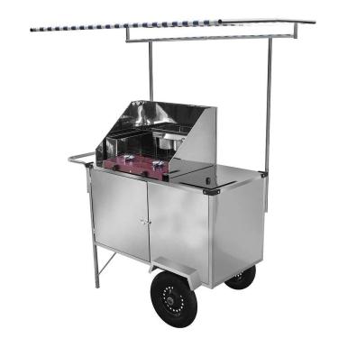 Imagem de Carrinho de Tapioca Cefaz Luxo Inox Rodas Pneumáticas e Toldo L14P/T