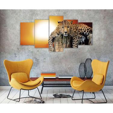 Imagem de Quadro Decorativo Sala Quarto Escritório Onça Por do Sol