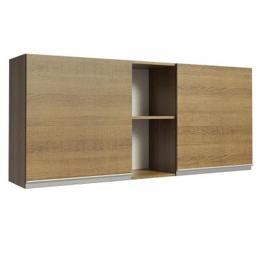 Imagem de Armário Aéreo Madesa Glamy 150 cm 2 Portas e 2 Nichos - Rustic