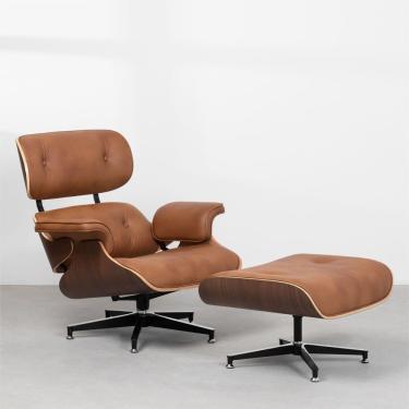 Imagem de Poltrona Charles Eames com Puff – Caramelo