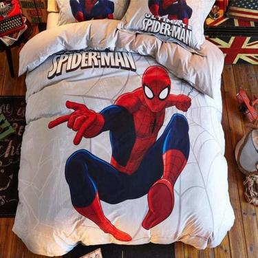 Jogo de Cama Infantil Solteiro Homem Aranha Azul