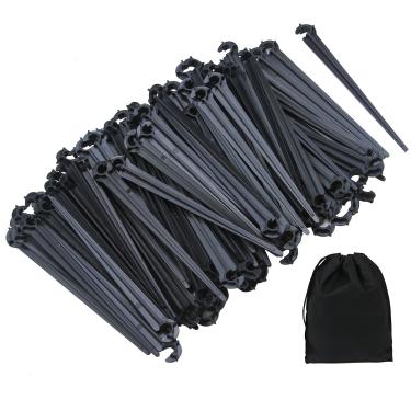 Imagem de Elcoho Pacote com 200 estacas de suporte de gotejamento para irrigação de 6,3 mm para tubagem para hortas ou canteiros de flores, com bolsa de armazenamento