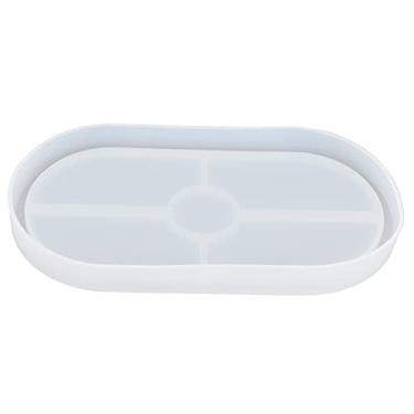 Imagem de Molde de porta-copos de chá, faça você mesmo fácil de desmoldar boa elasticidade formato oval molde de porta-copos translúcido para cozinha para casa para padaria de argila para vela para cera