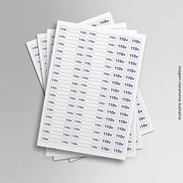 Imagem de Cartela de Etiquetas Adesivos de Voltagem 110V Fios e Cabos