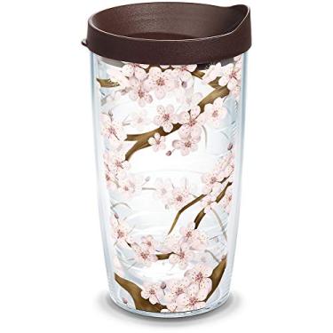 Imagem de Tervis Copo de cerejeira 1041201 com envoltório e tampa marrom 473 g, transparente