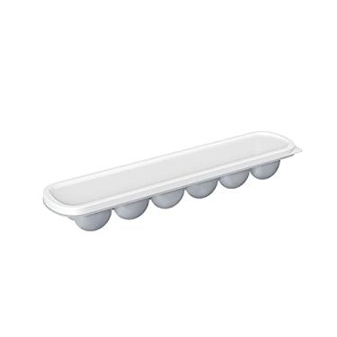 Imagem de Bandeja de cubo de gelo para fazer cubo de gelo de silicone bandeja de cubo de gelo adequada para coquetel de uísque com tampa ferramenta de barra de cozinha doméstica molde de cubo de gelo (cor: cinza)