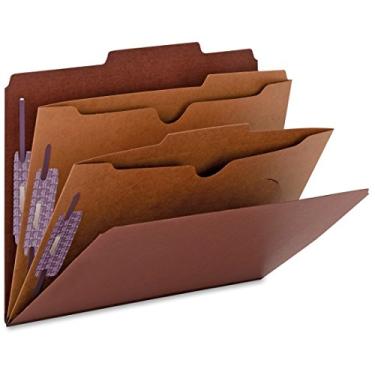 Imagem de Smead Smd14079-14079 Pastas De Classificação De Printboard Com Divisores De Estilo De Bolso E Fixadores De Segurança Vermelho Carta