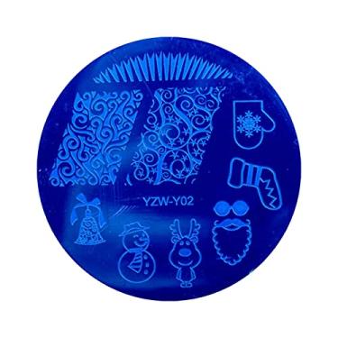 Imagem de Modelo De Unha Redonda Carimbo De Unha Renda Flower Feather Snowflake Boneco De Neve Modelo De Impressão De Pregos Ferramenta De Arte Da Unha Para Manicure Salon Home Natal