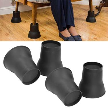 Imagem de elevador de plástico preto em forma de chifre de 6 polegadas,4 pcs elevadores de móveis, elevador de cama, elevador de mesa, cadeira ou elevador de sofá para sofá, mesa, cadeira ou mesa