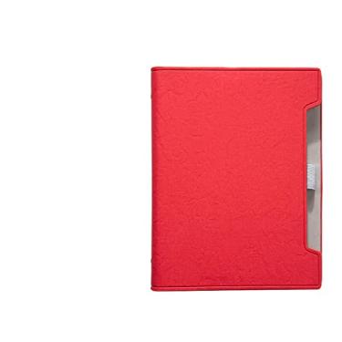 Imagem de A5 couro diário planejador caderno fichário 6 anéis papelaria escritório bloco de notas agenda agenda caderno refil, vermelho, 4 peças