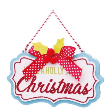 Imagem de Enfeite Natal Plaquinha C/ Azevinho 8x15x2cm 1923281