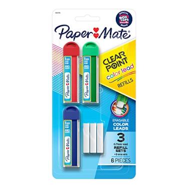 Imagem de Paper Mate Clearpoint — Recargas de lapiseira de grafite e borracha, 0,7 mm, cores sortidas, 6 unidades
