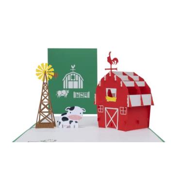 Imagem de Cartão de felicitações iGifts and Cards Cow Barn 3D – Animais, Moinho de vento, Quinta, Gatle, Lácteos, Sol, Uau, Divertido, Meio Dobrado, Feliz Aniversário, Só Porque Pensando em Você, aposentadoria, Obrigado, Amizade