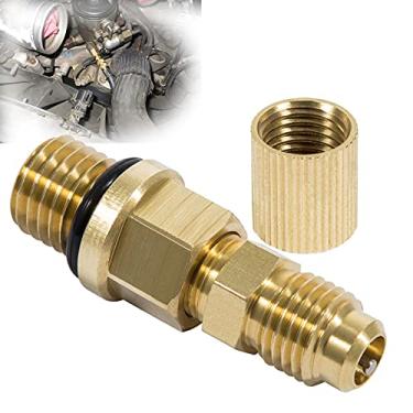 Imagem de Adaptador de ajuste para teste de pressão de combustível Powerstroke 6.0L compatível com motor diesel Ford 2003-2010 - Inclui válvula Schrader