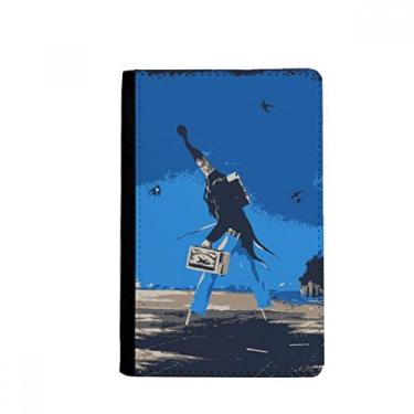 Imagem de Porta-passaporte ilustração grotesca fundo azul dos desenhos animados porta-passaporte notecase burse capa carteira porta-cartão, Multicolor