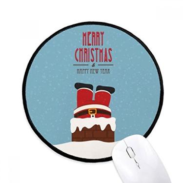 Imagem de DIYthinker mas Papai Noel festival de ano novo mousepad desktop escritório tapete redondo para computador