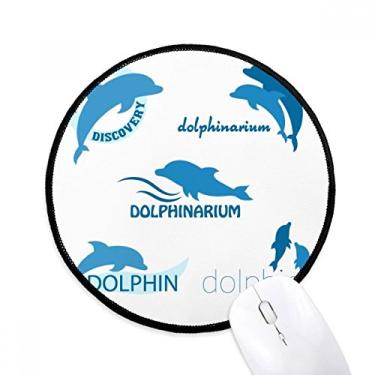 Imagem de Blue Ocean Dolphin Biology Mouse Pad Desktop Office Tapete redondo para computador