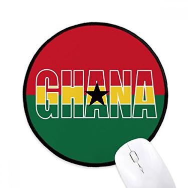 Imagem de DIYthinker Mouse pad com nome da bandeira do país de Gana para mesa de escritório tapete redondo para computador