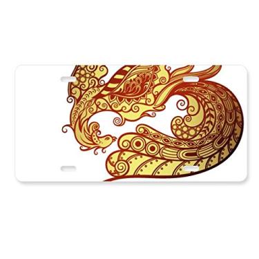 Imagem de DIYthinker Fênix colorido arte animal silhueta placa de licença decoração de carro acessório de aço inoxidável