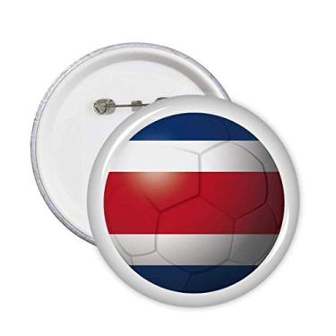Imagem de Broche de futebol da bandeira nacional da Costa Rica com emblema de botão, 5 peças