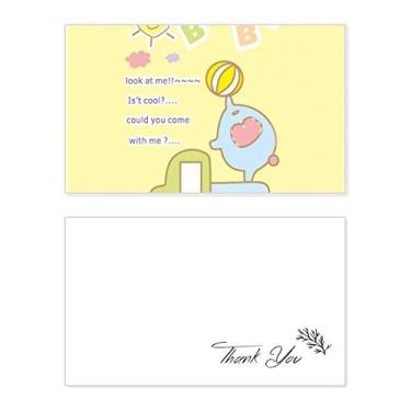 Imagem de Bola de bebê de desenho animado caminhão elefante animal cartão de agradecimento papel de aniversário saudação apreciação de casamento