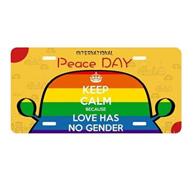 Imagem de DIYthinker Placa de licença LGBT Rainbow Gay Lésbica Decoração de carro Dia da Paz