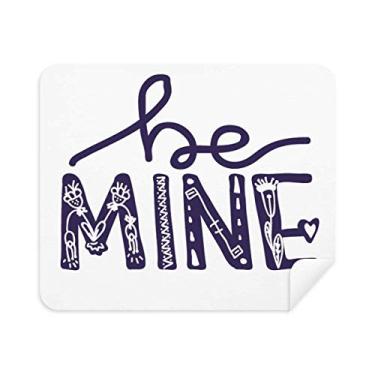 Imagem de DIYthinker Be Mine – Limpador de tela de pano de limpeza de escrita à mão, 2 peças de tecido de camurça