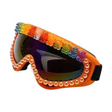 Imagem de Óculos de sol esportivos steampunk óculos femininos masculinos moda pérola óculos de sol ao ar livre óculos de ciclismo óculos de proteção uv400, 7, tamanho único