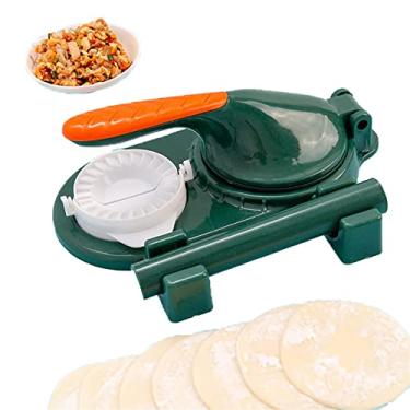 Imagem de 3 em 1 Máquina de Bolinhos Prensa Massa Ferramenta de Pastelaria Manual de Cozinha Molde de Empanada Portátil DIY Aparelho de Fazer Ravioli, Verde, 24 cm