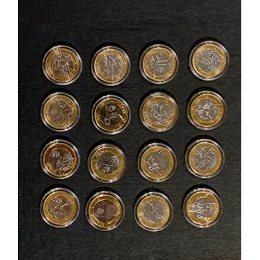 Imagem de Coleção completa de moedas das olimpíadas - flor de cunho - em cápsulas.