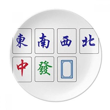 Imagem de Prato de jogo de Mahjong da Cultura Chinesa decorativa de porcelana Salver Prato de jantar