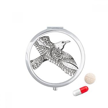 Imagem de Caixa de armazenamento de remédios com pintura de pássaro voando