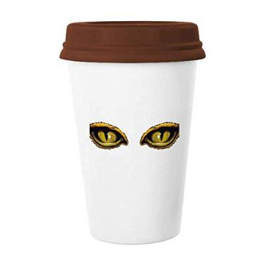 Imagem de Caneca de decoração com olho de gato de desenho animado Caneca de café Copo de cerâmica