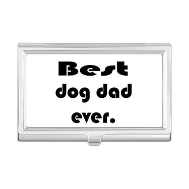 Imagem de Best Dog Dad Ever Festival Citação Porta-cartões de visita Carteira de bolso