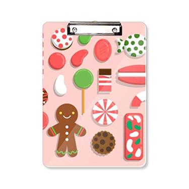 Imagem de Merry Christmas Infdhood Gift Pattern Prancheta Pasta Escreva Placa de apoio A4