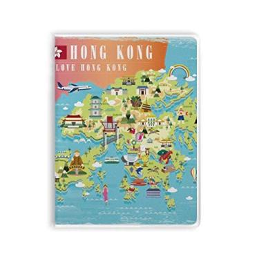 Imagem de Diário de capa macia I Love Hong Kong Map China Location Notebook Gum Cover Diary