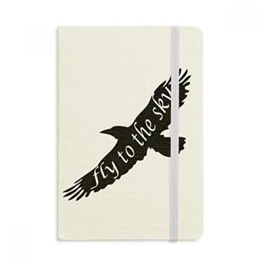 Imagem de Caderno de águia de animal preto com contorno natural oficial de tecido capa dura diário clássico
