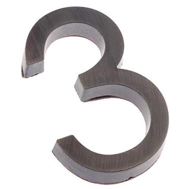 Imagem de Placa flutuante 3D de 7,6 cm, placa de endereço com número de porta cromada de cetim preto, para artigos de decoração de apartamentos planos, placa digital de 0 a 9, plástico ABS