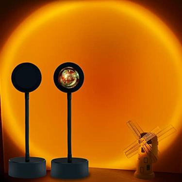 Imagem de Lâmpada de projeção do pôr do sol, luz noturna de LED, rotação de 360 graus, arco-íris pôr do sol, projetor, luminária de piso, USB, visual romântico, moderno, suporte para quarto,