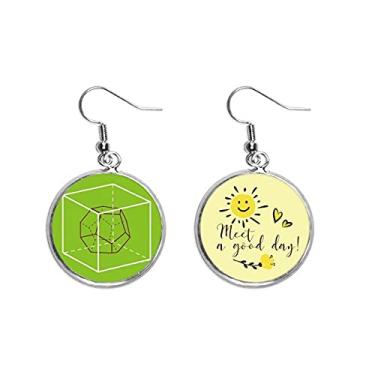 Imagem de Cubo Combinatório Matemático Geométrico Espaço Orelha Brinco Flor Sol Joias Moda Moda