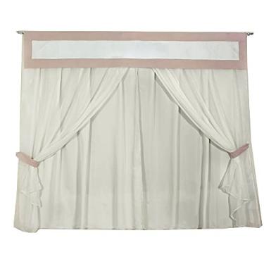 Imagem de Cortina Infantil de Bando com Voil - Rosê com Palha