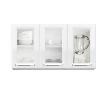 Imagem de Armario Aério 3 Portas c/ Vidro Luce IPV3-105 Itatiaia - Branco