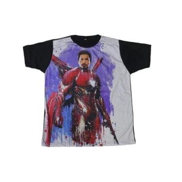 Imagem de Camiseta Homem De Ferro Iron Man Tony Stark Adulto Unissex Super Herói