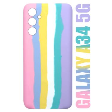 Imagem de Capa Capinha case aveludada Arco Iris Candy Algodão Doce Compativel Galaxy A34 5G A346 6.6 - Cell In Power25