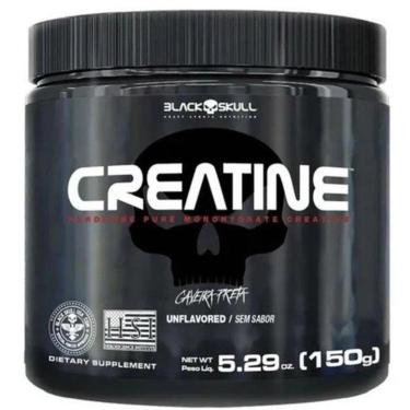 Imagem de Creatina Monohidrata Importada Mais Força 100% Pura Original 150g - Black Skull-Unissex